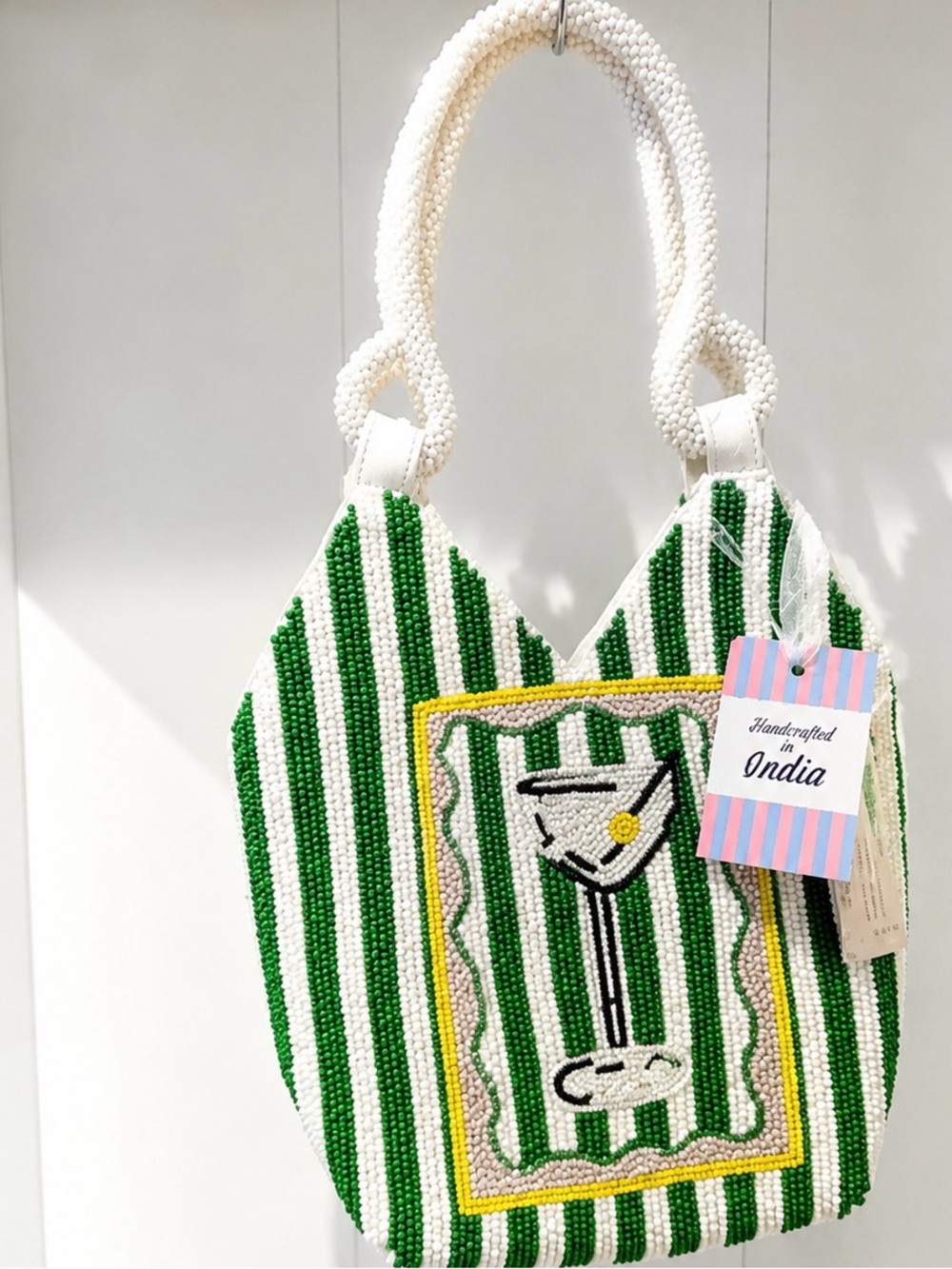⛳ Handcrafted Beaded Golf Martini Tote Bag